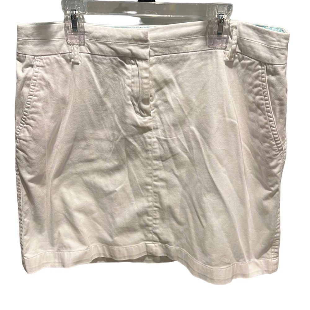 Cambridge Dry Goods white chino skirt with pockets women’s size 6